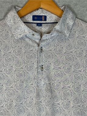 Stitch Golf Slice of Life Performance Golf Polo-Light Gray/White Pattern-Men XL